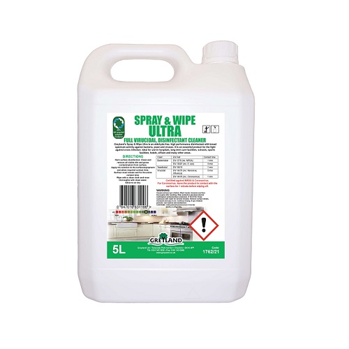 spray and wipe ultra virucidal disinfectant cleaner 5 litres