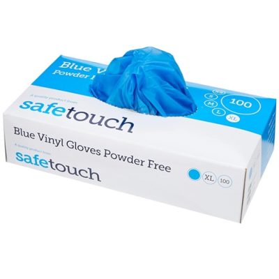 blue vinyl powder free gloves