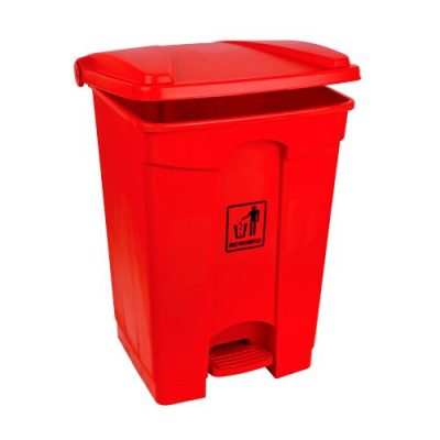 Pedal Bin Polypropylene 45 Litres - All Red
