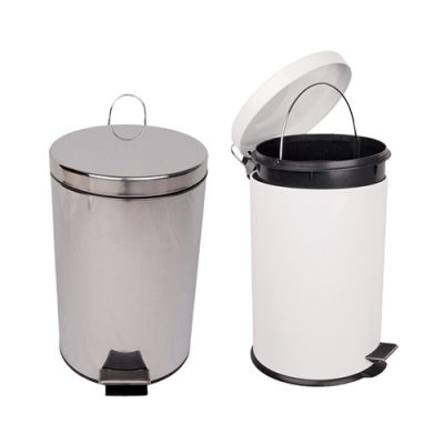 White Powder Coated Pedal Bin -12 Litres (Case of 4)