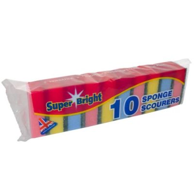 Sponge With Scourer (Pack of 10)