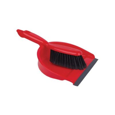 Professional Dustpan and Brush Set Red