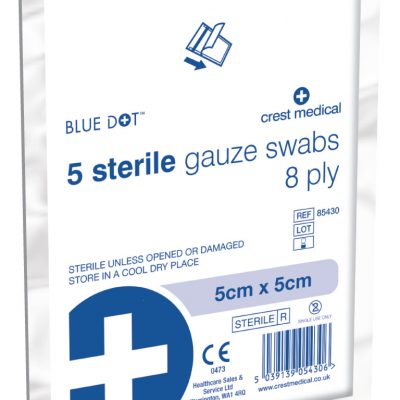 Sterile Gauze Swabs 4ply 5x5cm (5's)